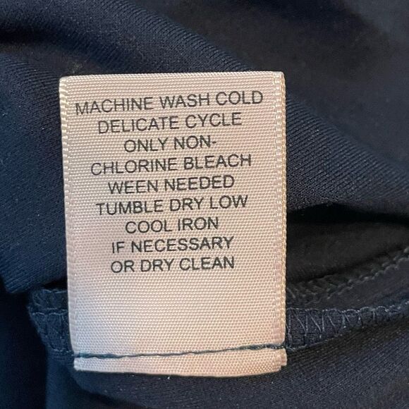 Philosophy Classic Pencil Skirt Navy Blue Stretch Knit Mini‎ Gold Zipper 2 - Picture 5 of 6